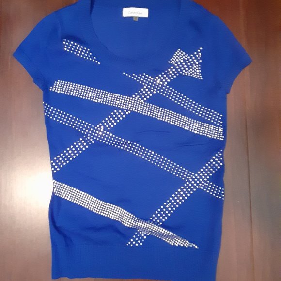 Calvin Klein metallic bead sweater womens size XS - Picture 8 of 11